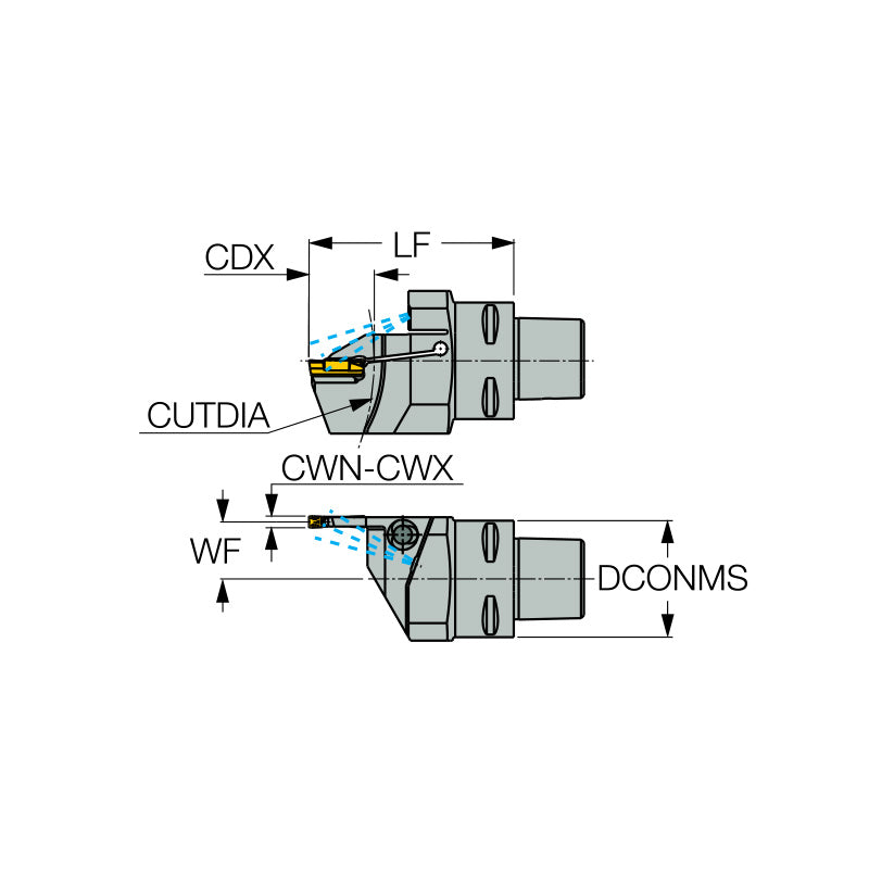 C#-HELIR/L : External Tools for Turning, Grooving and Parting with CAMFIX Exchangeable Shanks