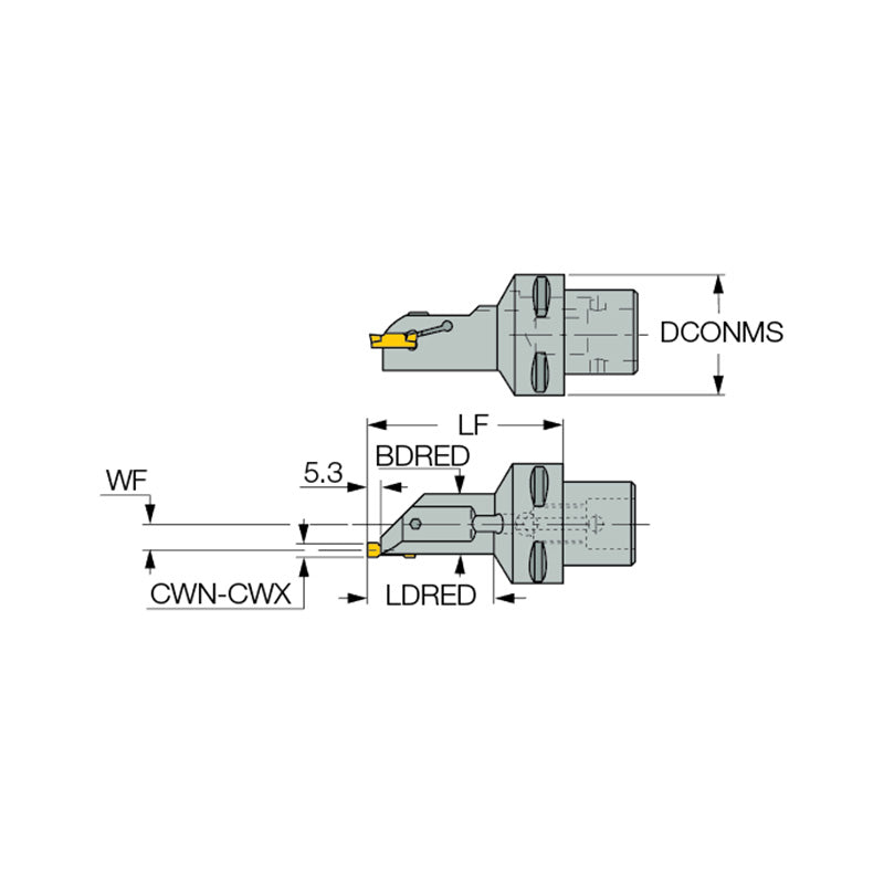 C#-HFIR/L-MC : Boring Bars for Internal Grooving and Turning with CAMFIX Exchangeable Shanks - Big-tools Industrial Supply Tools for Metal Cutting