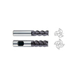 Carbide 3 & 4 Flute 50° Helix Regular Length JET-POWER End Mills Plain/Flat shank EH108 Series