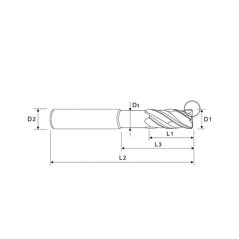 Carbide 4 Flute Double Core Extended Length  TitaNox-POWER End Mills Corner Radius GMG40 Series