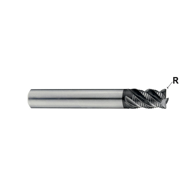 Carbide 4G Mill End Mills Plain Shank G908/G929Series  4&5 Flute Regular Length Roughing Corner Radius - Fine
