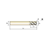 Carbide 4G Mill End Mills Plain Shank G908/G929Series  4&5 Flute Regular Length Roughing Corner Radius - Fine