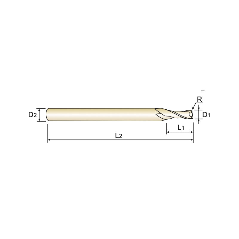 Carbide 4G Mill End Mills Plain Shank GMF18 Series 2 Flute Corner Radius GMFGMF18916~GMF18939