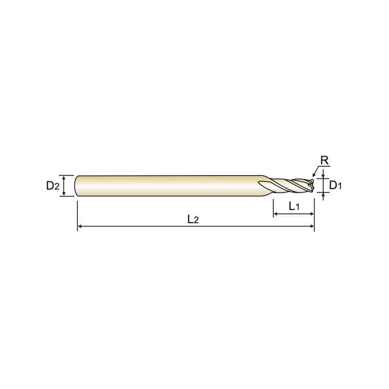 Carbide 4G Mill End Mills Plain Shank GMF20 Series 4 Flute Corner Radius GMF20918~GMF20932