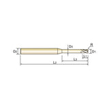 Carbide 4G Mill End Mills Plain Shank GMF21 Series 4 Flute Corner Radius with Neck GMF21928~GMF21956