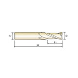 Carbide 4G Mill End Mills Plain Shank GMF23 Series  2 Flute (3/16 Shank)