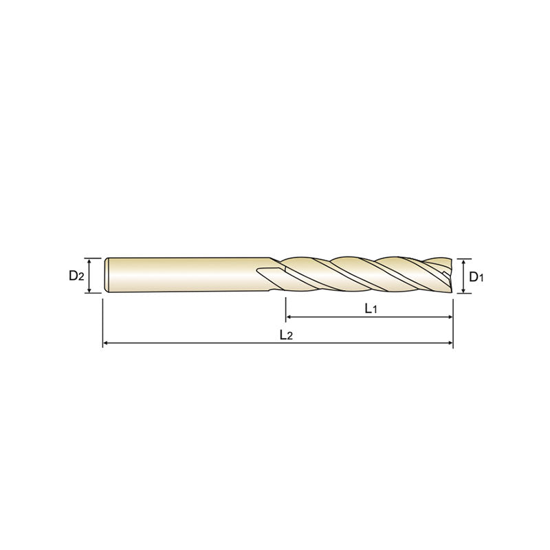 Carbide 4G Mill End Mills Plain Shank GMF27 Series  4 Flute GMF27921~GMF27064