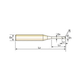 Carbide 4G Mill End Mills Plain Shank SEME61 Series  2 Flute Long Corner Radius (Short, Regular, Long Shank) SEME610080106～SEME610100203