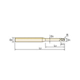 Carbide 4G Mill End Mills Plain Shank SEME64Series  4 Flute Long Neck Corner Radius SEME640100304～SEME640120208