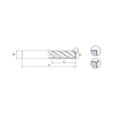 Carbide 5 Flute Standard Length - TitaNox-POWER HPC End Mills Square EMI42 Series