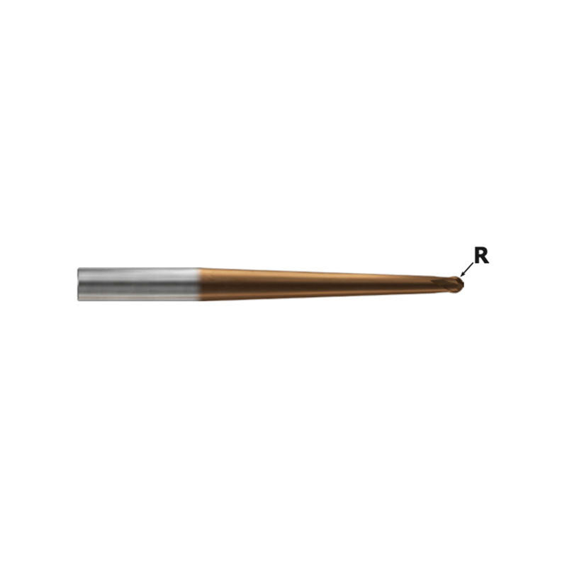 Carbide X1-EH End Mills Plain Shank HPI92 Series 2 Flute Ball Nose for Rib Processing with Taper Neck HPI92811~HPI92833