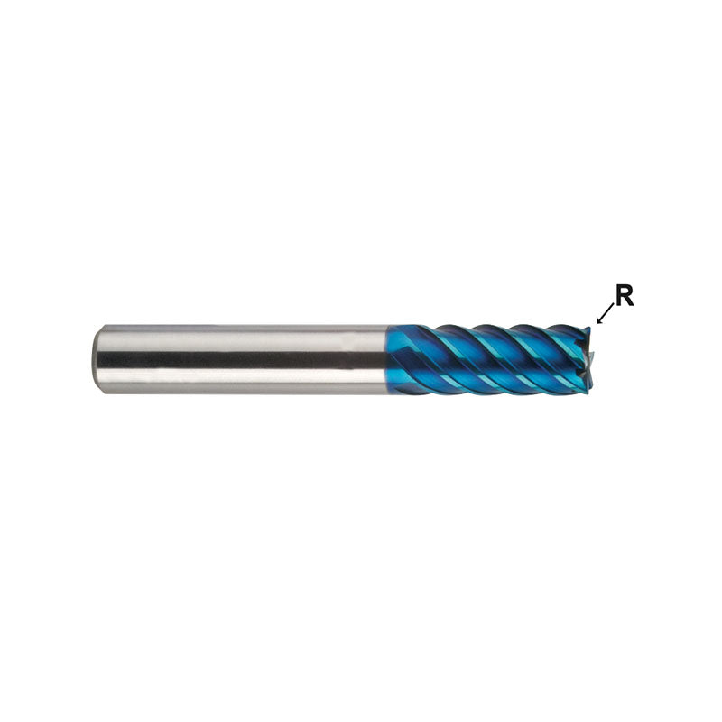 Carbide X5070 End Mills Plain Shank G851 Series 6 & 8 Flute 45° Helix Corner Radius