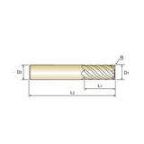 Carbide X5070 End Mills Plain Shank G851 Series 6 & 8 Flute 45° Helix Corner Radius