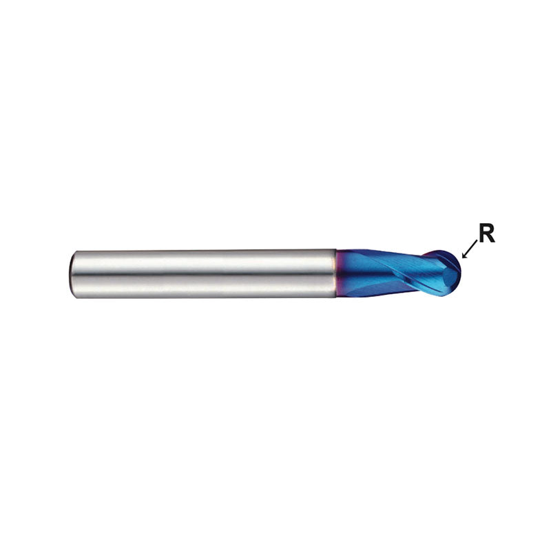 Carbide X5070 End Mills Plain Shank G8A28 Series  2 Flute Ball Nose (METRIC)