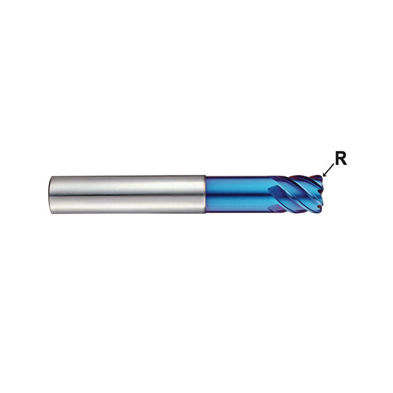 Carbide X5070 End Mills Plain Shank G8A39 Series 6 Flute with Corner Radius, Standard and Extended Neck (METRIC)