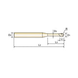 Carbide X5070 End Mills Plain Shank G8A46 Series  2 Flute Ball Nose for Rib Processing