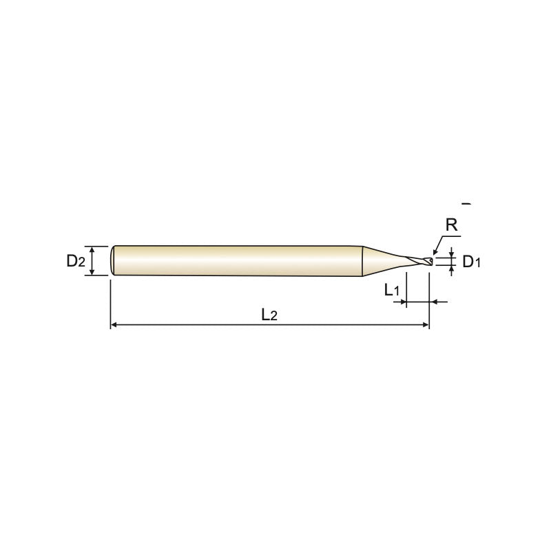 Carbide X5070 End Mills Plain Shank G8A50 Series 2 Flute Miniature with Corner Radius (METRIC)