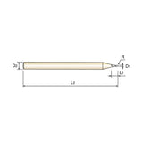 Carbide X5070 End Mills Plain Shank G8A53 Series   2 Flute Miniature Ball Nose (METRIC)