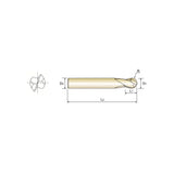 Carbide X1-EH HSS End Mills  2 Flute Ball Nose Plain Shank HPI90 Series