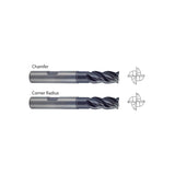 Chamfer GMF61 ,  Corner Radius GMF63,  Carbide, 4 Flute Extended Reach V7 PLUS A  END MILLS