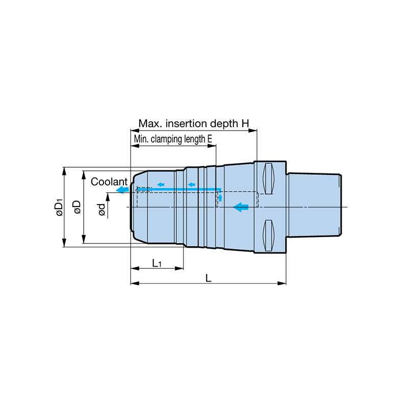 Complete Contact With The Nut And Body Mega Double Power Chuck  Jet Through Type  C4/C5/C6/C8