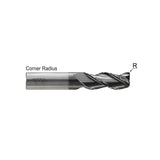 Corner Radius JAI38 Series , Carbide, 3 Flute Standard Length - Chip Breaker  ALU-POWER HPC End Mills 1/8～1