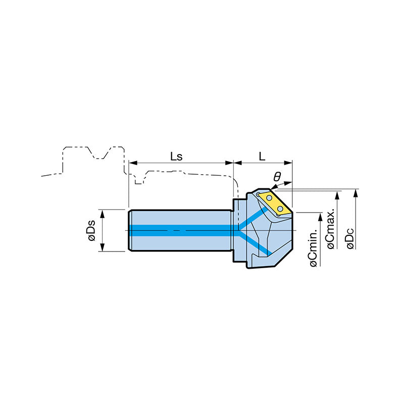 Cylindrical Shank 30°/45°/60° Type C-CUTTER Chamfering Tool