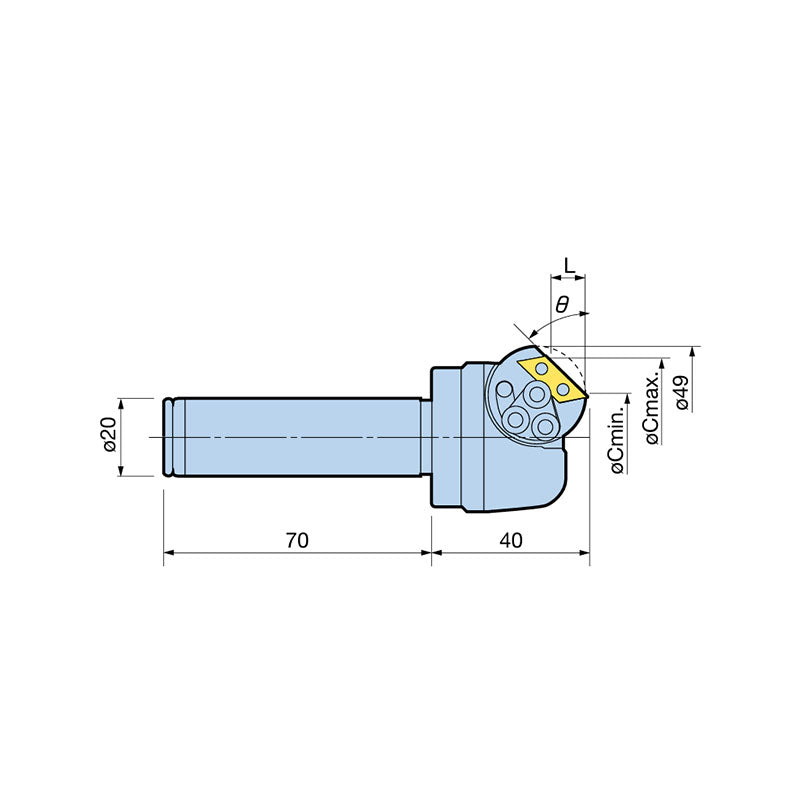 Cylindrical Shank 30°/45°/60° Type C-CUTTER Chamfering Tool