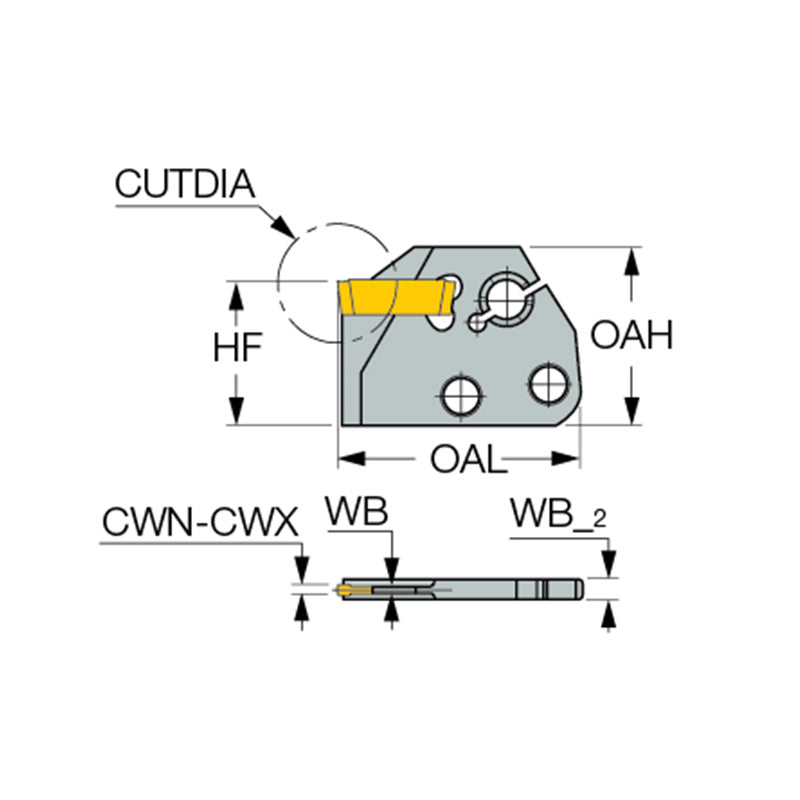 DGAD-B-D : Parting and Grooving Screw-Clamped Adapters for DO-GRIP Double-Ended Inserts