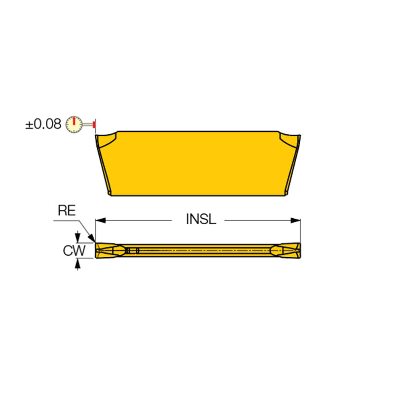 DGN-J/JS-D : Double-Sided Inserts for Parting and Grooving Soft Materials, Parting Tubes, Small Diameters and Thin-Walled Parts
