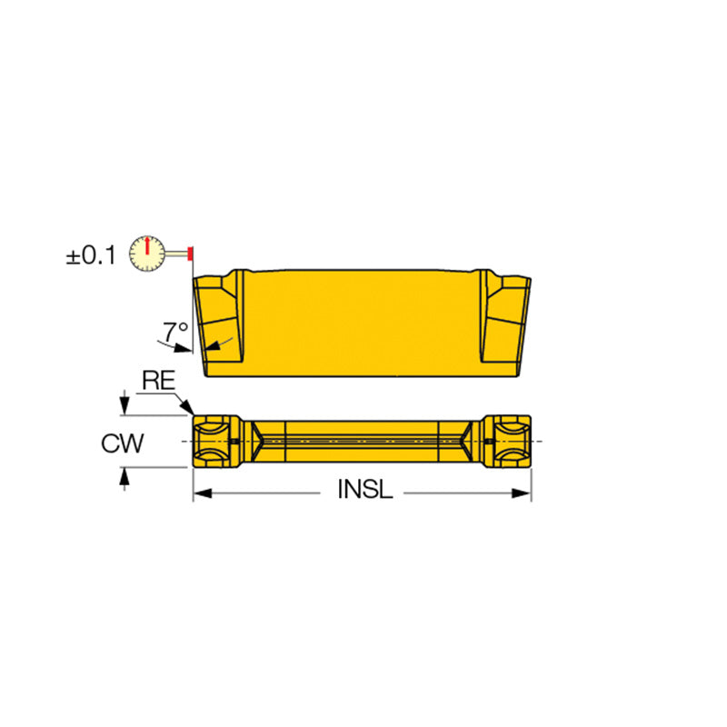 DGN-MF : Double-Sided Inserts for Parting and Grooving Soft and Hard Materials at Medium Feeds - Big-tools Industrial Supply Tools for Metal Cutting