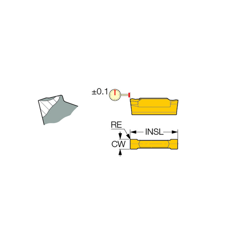 DGN-W : Double-Sided Inserts with Central Ridged Chipformer for Parting and Grooving Hard Materials and Interrupted Cuts - Big-tools Industrial Supply Tools for Metal Cutting