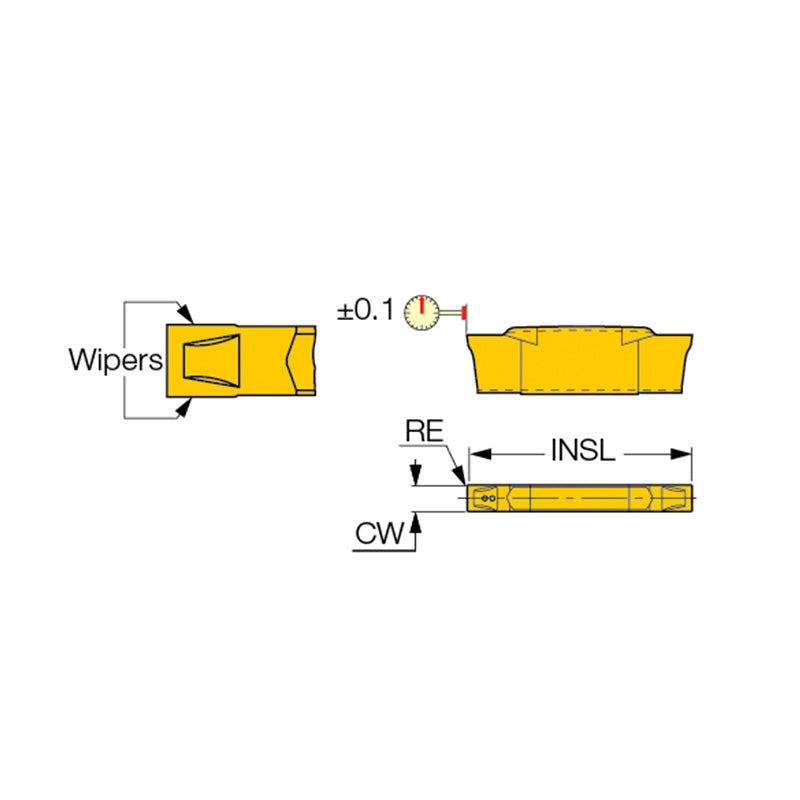 DGN-WP : Double-Sided Parting and Grooving Inserts with a Wiper Design for High Flatness and Surface Finish - Big-tools Industrial Supply Tools for Metal Cutting