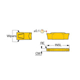 DGN-WP : Double-Sided Parting and Grooving Inserts with a Wiper Design for High Flatness and Surface Finish - Big-tools Industrial Supply Tools for Metal Cutting