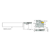 DGPAD-D12/22-JHP : Adapters with High-Pressure Coolant Channels for DO-GRIP Parting and Grooving Inserts