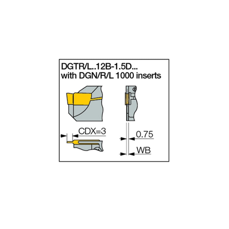 DGTR/L-B-D-TR : Reinforced Parting and Grooving Tools Carrying Double-Ended DO-GRIP Inserts - Big-tools Industrial Supply Tools for Metal Cutting