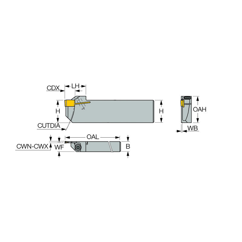 DGTR/L-B-T-SH : Reinforced Parting and Grooving Short Head Tools Carrying DGN Double-Ended Inserts - Big-tools Industrial Supply Tools for Metal Cutting
