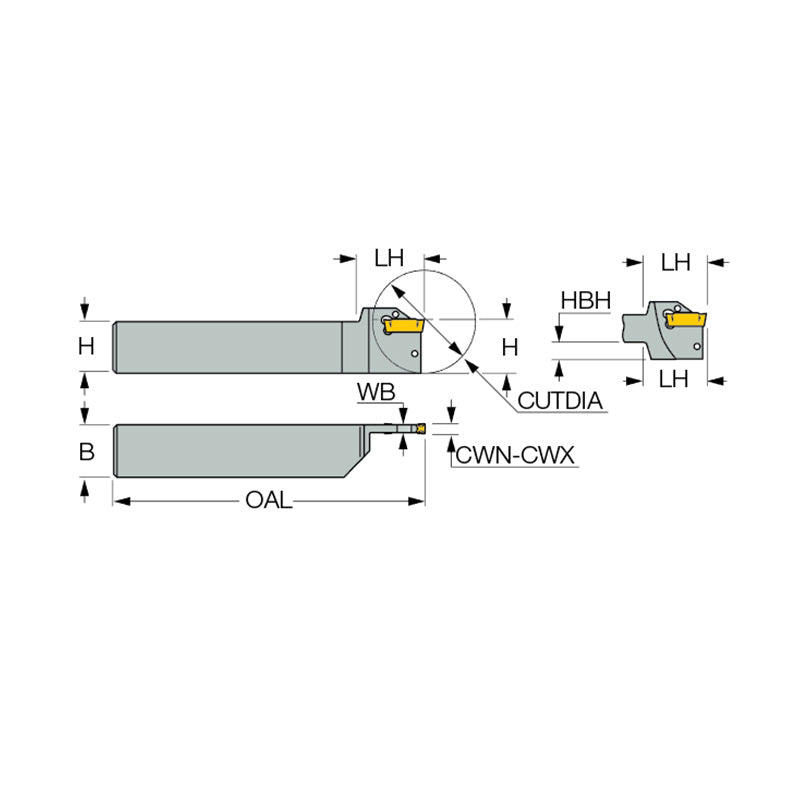 DGTR/L : Integral Shank Parting and Grooving Tools