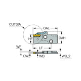 D/HGAD RE/LE-JHP : Parting and Grooving Adapters with Channels for High-Pressure Coolant Carrying DO-GRIP Inserts