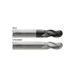 Dlc JAI58 & Uncoated E5I58  , Carbide, 3 Flute Standard Length Ball Nose  ALU-POWER HPC End Mills 1/16～1/2