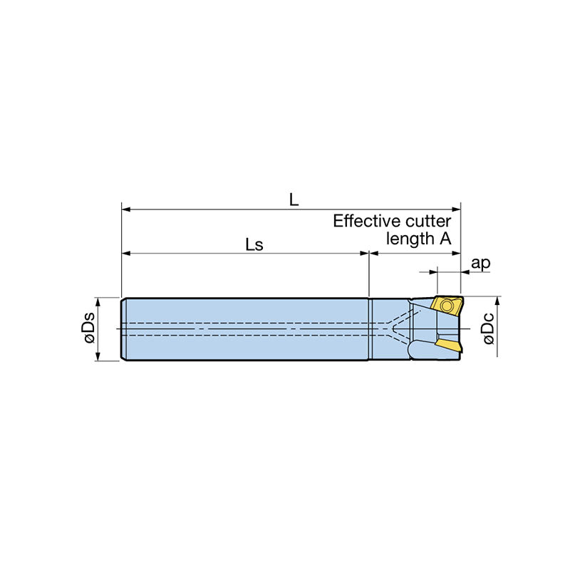 Evolved Rigidity Realizes Both Heavy And Stable Ramping Fullcut Mill FCR Type Cylindrical Shank Type