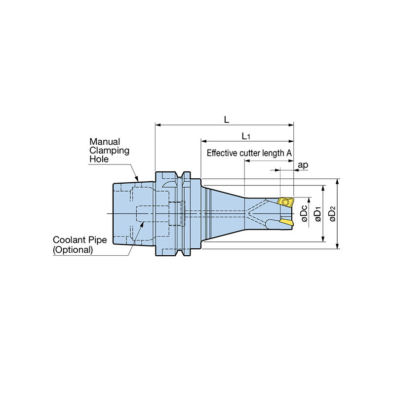 Evolved Rigidity Realizes Both Heavy And Stable Ramping Fullcut Mill FCR Type HSK Integrated Type