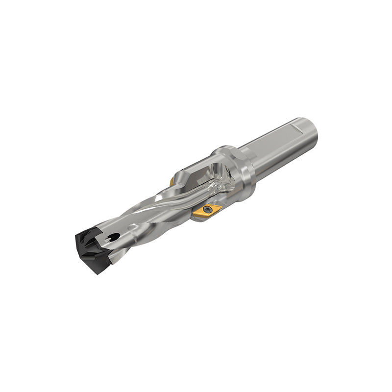 Exchangeable head drills with chamfering inserts mainly for pre-thread holes