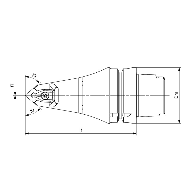 External Turning Tool Body HSK-T DCMNN-Kr 50° - Big-tools Industrial Supply Tools for Metal Cutting