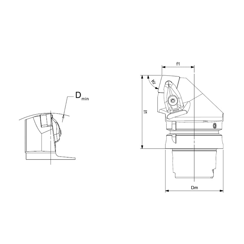 External Turning Tool Body HSK-T DCRNR/L-Kr 75° - Big-tools Industrial Supply Tools for Metal Cutting
