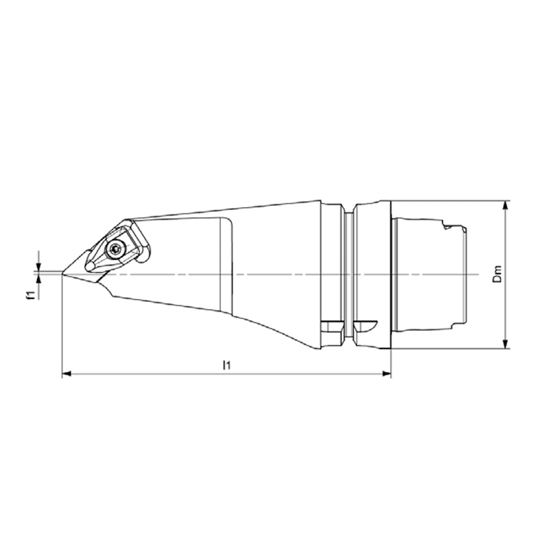 External Turning Tool Body HSK-T DDMNL-Kr 93° - Big-tools Industrial Supply Tools for Metal Cutting