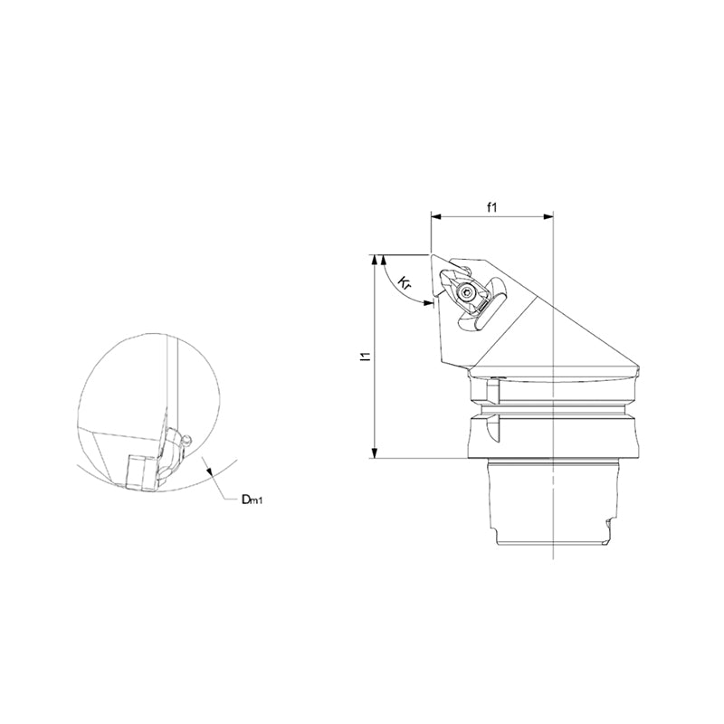 External Turning Tool Body HSK-T DTJNR/L-Kr 93° - Big-tools Industrial Supply Tools for Metal Cutting