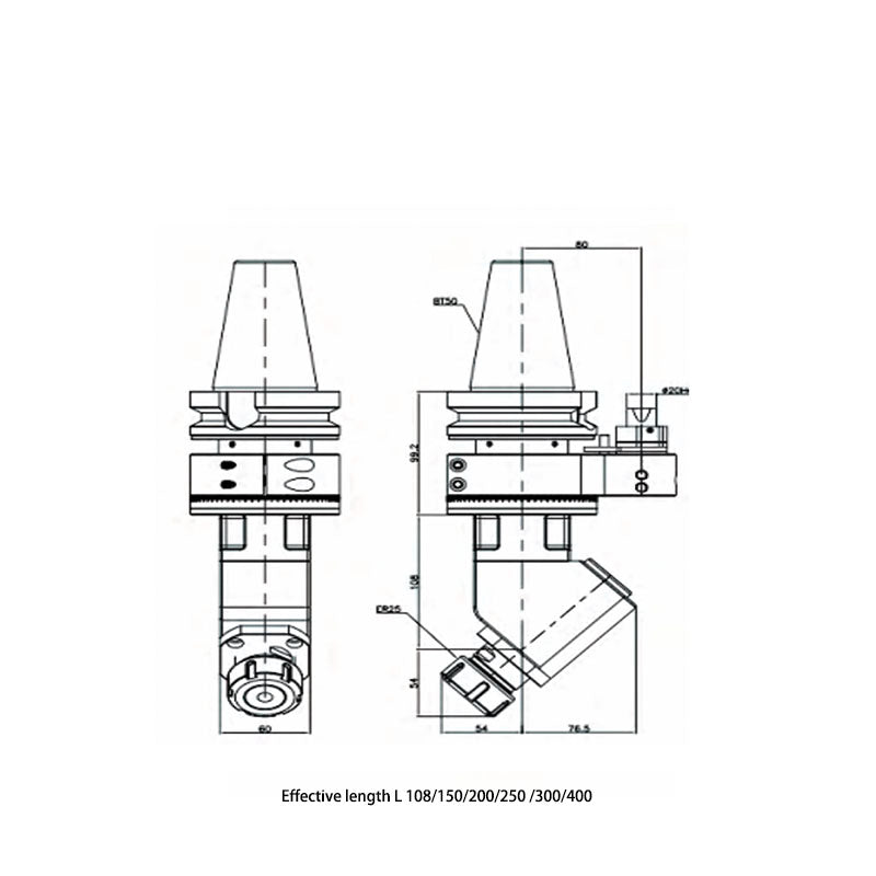 FST45°-ER25 Blade Type 45° Angle head