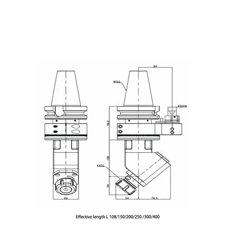 FST45°-ER32 Blade Type 90° Angle head