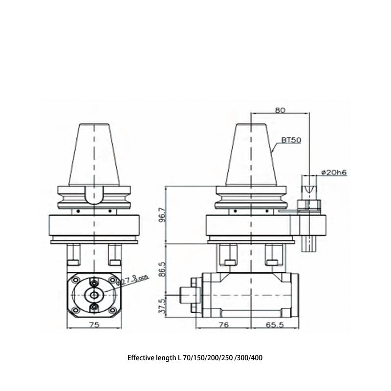 FST90-FMB80 Blade Type 90° Angle Head